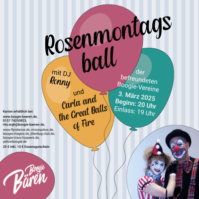 Flyer Rosenmontagsball 2025